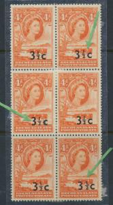 Bechuanaland  SG 161d  Type III  MUH Block with Opt Varieties - see details