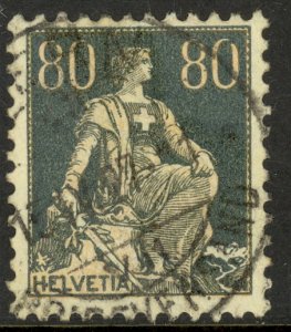 SWITZERLAND 1907-25 80c Seated Helvetia Sc 143 VFU