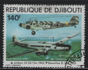 Djibouti C124 Junkers JU-52 and Dewoitine D338 1979