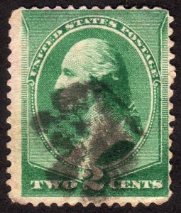 1887, US 2c, Washington, Used, Sc 213