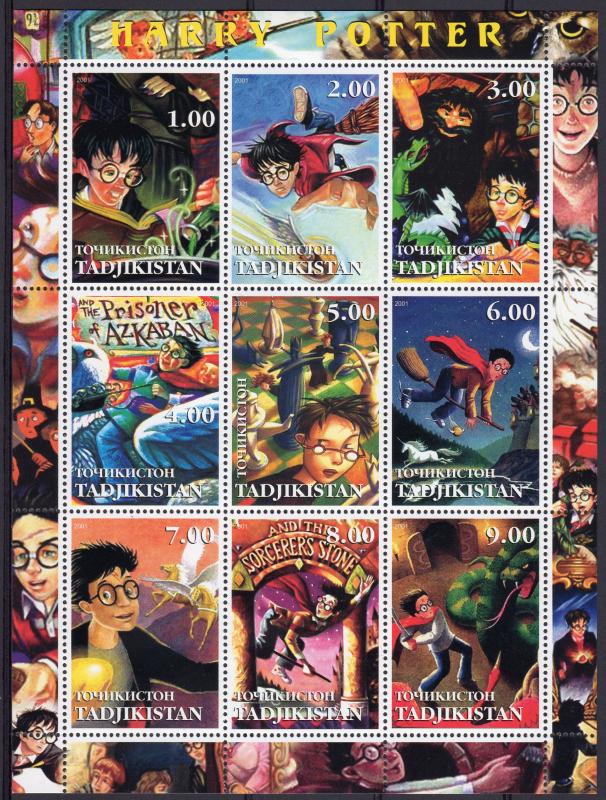 Tajikistan 2001 HARRY POTTER Sheetlet (9) Perforated MNH  RARE