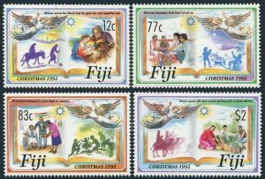 Fiji 676-679,MNH.Michel 669-672. Christmas 1992.Bible interpretations.Donkey,