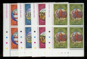 BARBADOS (26) All Diff Plate Block & Gutter Block Sets All Mint Never Hinged