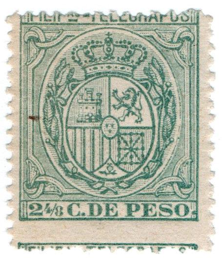 (I.B) Philippines Telegraphs : 2 4/8c Slate (1896)