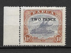 1931 Papua New Guinea 88  2p overprint on 1½d Lakatoi MH with slight gum toning.