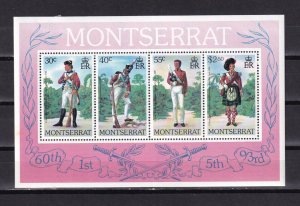 LI07 Montserrat 1979 Military Uniforms  mint hinged mini sheet