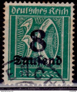 Germany, 1923, Weimar Inflation, 8Th/30M overprint, sc#241, used