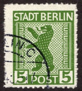 1945, Germany, Allied Occupation of Berlin 5pf, Used, Sc 11N1a