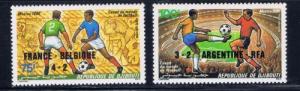 Djibouti C223-24 NH 1986 Soccer Overprints 
