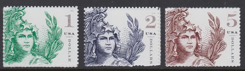 5295-97 Definitives $1, $2 & $5 MNH