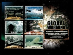 Tuvalu 2007 - Global Warming, World - Sheet of 6 Stamps - Scott #1031 - MNH