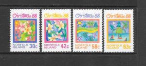 NORFOLK ISLAND - #440-3-CHRISTMAS 1988  MNH