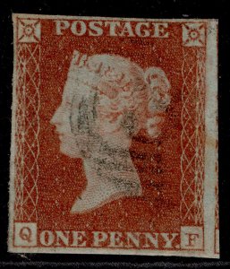 GB QV SG8, 1d red-brown PLATE 113, FINE USED. Cat £38.  QF