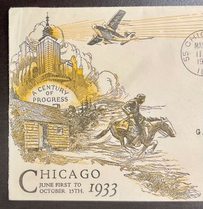 728 Linprint  Cachet 1933 Century of Progress, Chicago FDC   P-5f