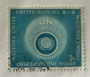 United Nations New York 1957 Scott 51 used - 3c,  Emergency Force