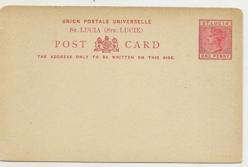 St Lucia 1883 1d Postal Stationery Card