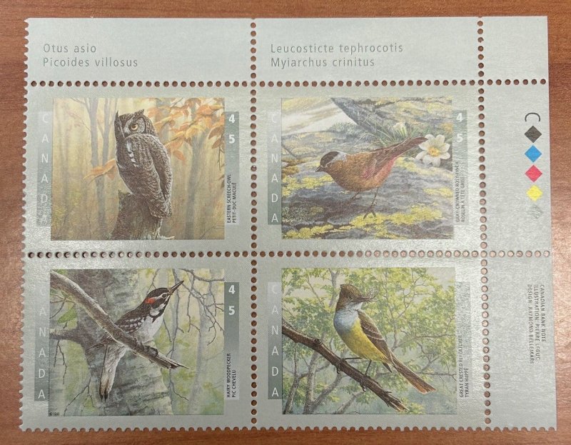 Canada Mint VF-NH #1713a Birds of Canada block/4