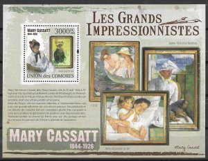 Comoro Islands MNH S/S Mary Cassatt Paintings 2009