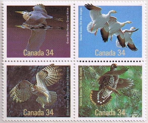 Canada Mint VF-NH #1098a Birds of Canada block/4