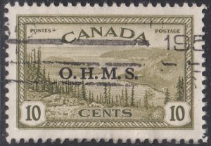 Canada 1949-50 used Sc #O6 O.M.H.S. on 10c Great Bear Lake