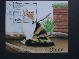 BENIN-1998 LOVELY BEAUTIFUL CATS CTO S/S VERY FINE- WITH CLEAR FANCY CANCEL