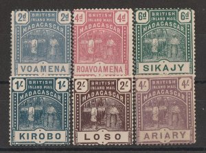 MADAGASCAR - BRITISH CONSULAR 1895 British Mail Runners set 2d to 4/-. 