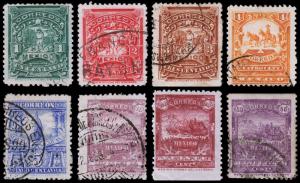 Mexico Scott 279-284, 287-288 (1898) Used/Mint H F-VF, CV $258.00 B