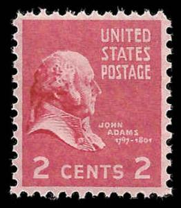 # 806 MINT NEVER HINGED JOHN ADAMS VF+