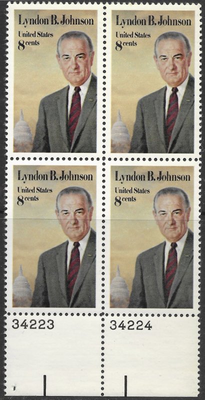 US #1503 PB of 4.  Lyndon B. Johnson