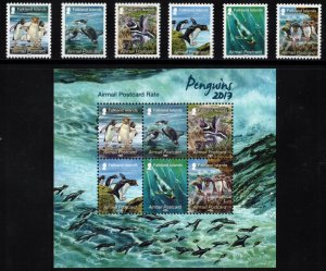 FALKLAND ISLANDS 2010 Penguin Airmails; Scott C8-14, SG 1174-80; MNH