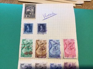 Venezuela mounted mint or used stamps on folded page A10641