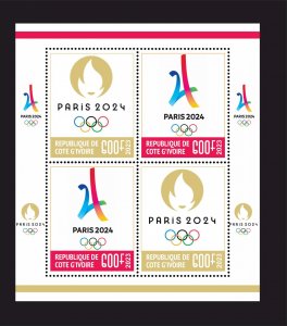 Stamps. Olympic Games in Paris 2024 1 sheet perforated MNH** 2023 year NEW!!