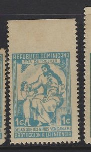 Dominican Republic 1c Postal Tax Imperf At Top Margin Item 1 MNH (1gut)