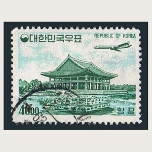 Korea South C30 unwmk, used. Michel 374. Air Post 1963. Kyunghoeru Pavilion.