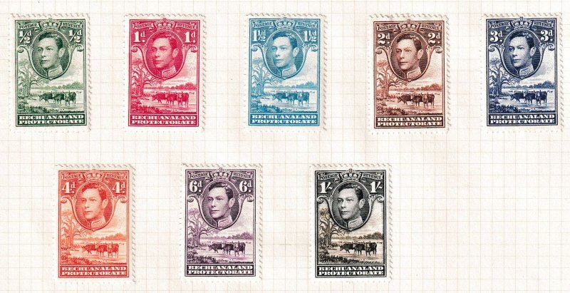 BECHUANALAND.  GEORGE VI SET OF 8.   MM. 