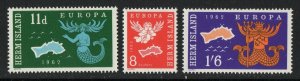 Thematic stamps HERM ISLAND 1962 EUROPA 3v mint