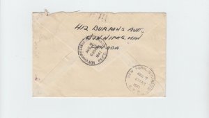 PATRIOTIC airmail special delivery cover to USA 1941 tied to Canada cover