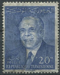 Tunisia Sc#444 Used, 20m vio bl, National Day (1964)