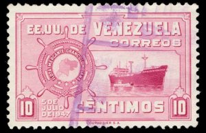 VENEZUELA STAMP 1948 SCOTT # 415.  USED.