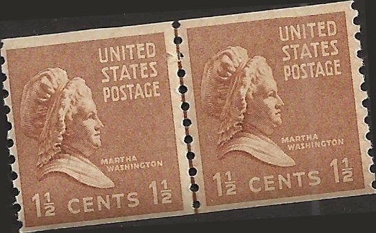# 840 MNH - Joint Line Pair - SCV-1.50 - MARTHA WASHINGTON