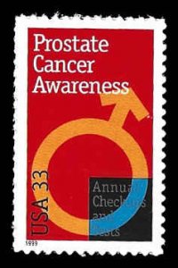 PCBstamps   US #3315 33c Prostate Cancer Awareness, MNH, (7)