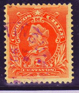 CHILE VIOLET CANCEL  USED COLUMBUS STAMP