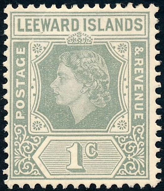 Leeward Islands 1954 1c Grey SG127 MH