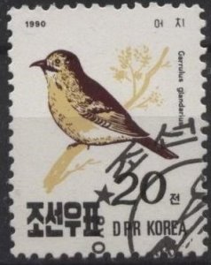 North Korea 2958 (used cto) 20ch birds: jay (1990)