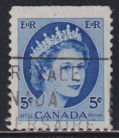 Canada 341as Queen Elizabeth II, Wilding Portrait 5¢ 1954