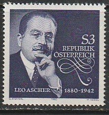 1980 Austria - Sc 1160 - MNH VF - 1 single - Leo Ascher, Composer
