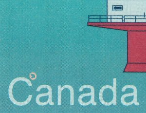 #1064 Canada 1985 mnh = BUBBLE above C = Lighthouse= Freak/Error/Variety [ec591]