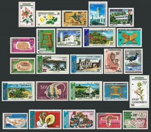 Comoro Isls 131-155,C69-C95,MNH.Issues 1968-1975 overprinted State of Comoro.