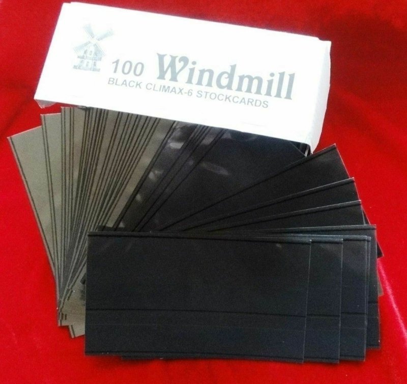 STOCKCARDS Windmill Climax BOX of 100 Two Strip Black Stockcards