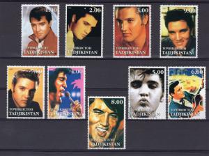 Tadjikistan 2002 ELVIS PRESLEY 25th.Anniversary Set of 9 values Perforated MNH